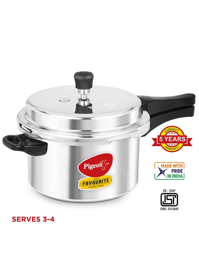 Pigeon Favourite Pressure Cooker 5 Litres | Aluminium | Outer Lid | Induction Base | Silver - Image 2